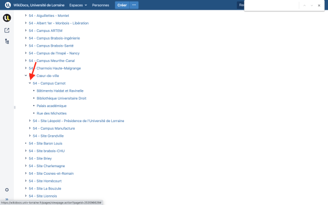 Capture de l'arborescence des sites du registre