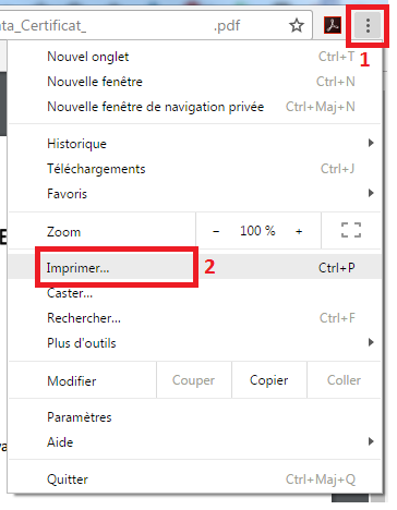 Fichier imprimer chrome