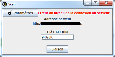 Erreur lors du lancement de Calcium Scan